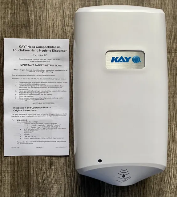 Ecolab Kay Nexa Compact Classic Touch Free Hand Hygiene Dispenser - NIB - NEW