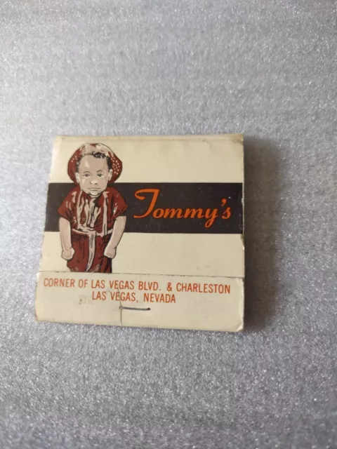 Vintage Matchbook Cover V6 Las Vegas Nevada Tommy's Hickory Smoked BBQ Barbecue