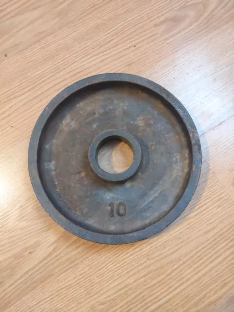 Single Deep Dish 10 Lb Olympic Weight Plate Vintage