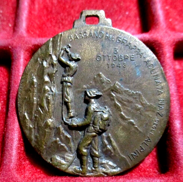 Alpini Medaglia Adunata Bassano del Grappa 1948 diametro 32 mm