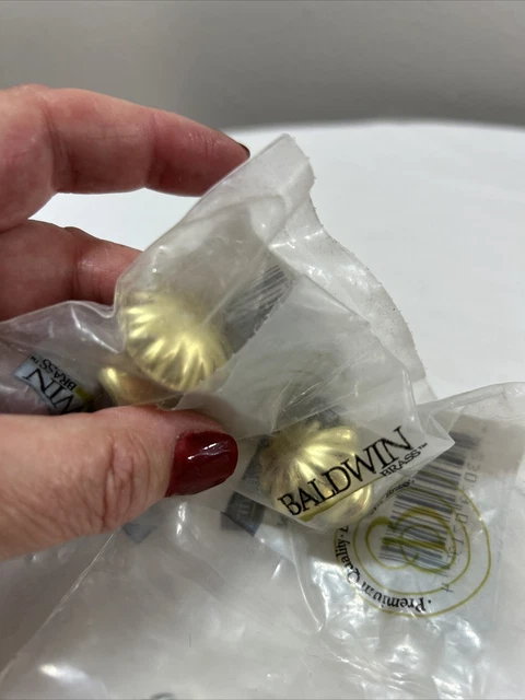 Baldwin Brass #4980-030  Melon 1 Inch Cabinet Knob  Polished Mushroom Lot Of 2