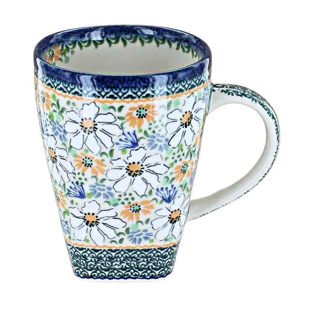 Blue Rose Polish Pottery Enchanted Garden Large Coffee Mug