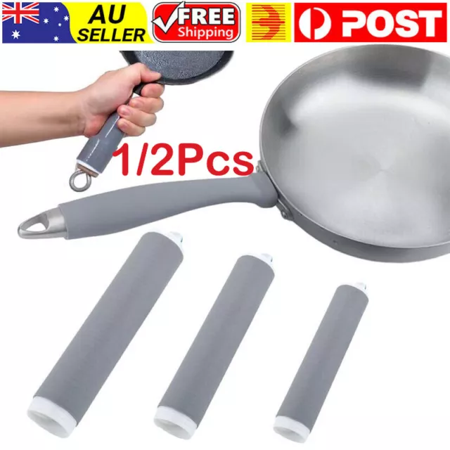 1/2Pcs Silicone Pot Pan Handle Kitchen Saucepan Holder Sleeve Slip Cover Grip