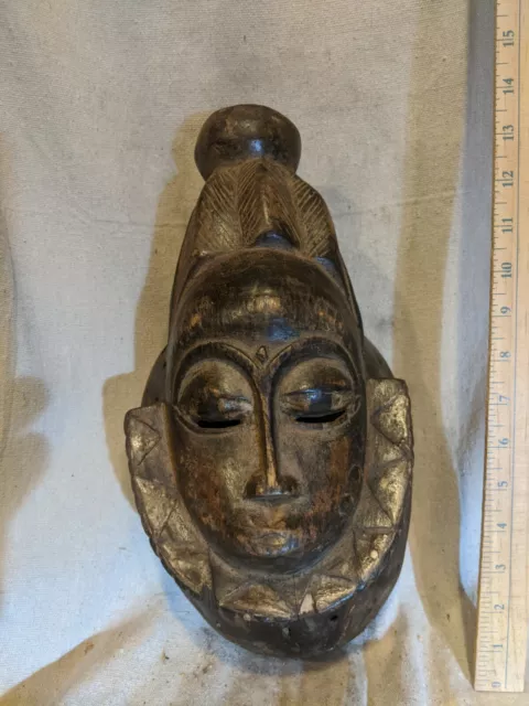 Guro Yaure Portrait mask — Amazing Carved Details — Authentic African Wood Art