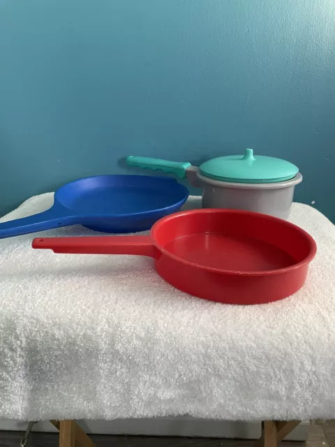 Vintage Play Kitchen Cookware Pot/Pans 6/7/8 “ 90’s Tim-mee Toys