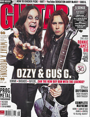 Guitar World Magazine Ozzy Osbourne Gus G Mayhew Festival Deftones Prog Metal