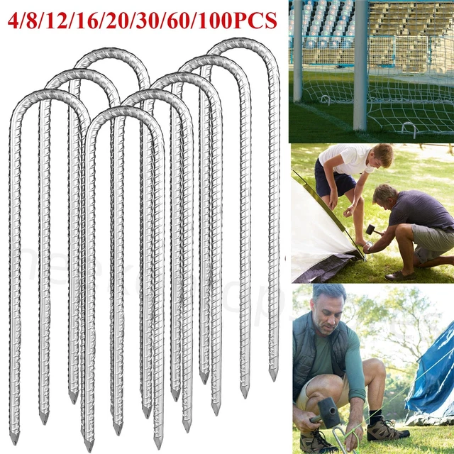 thumbnail image 2 of 100PCS Garden Stakes & Washers - Heavy Duty U-Shaped Landscape Staples For Securing Fabric, Artificial Grass, Netting 2 of 10