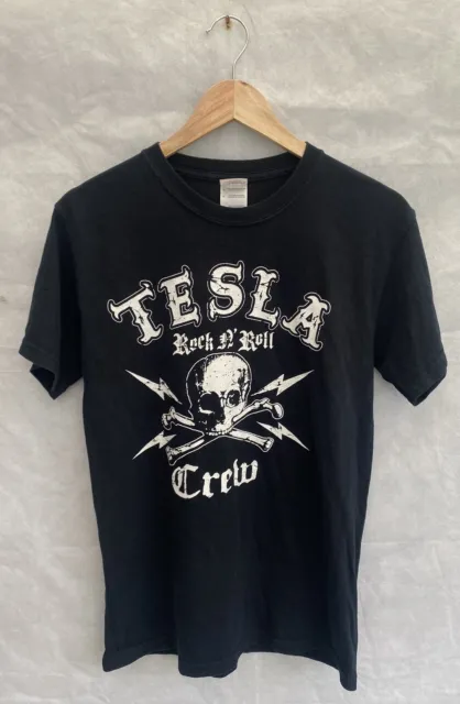 Tesla Crew European Tour 2009 T-Shirt Black Short Sleeve Crew Neck Size Small S