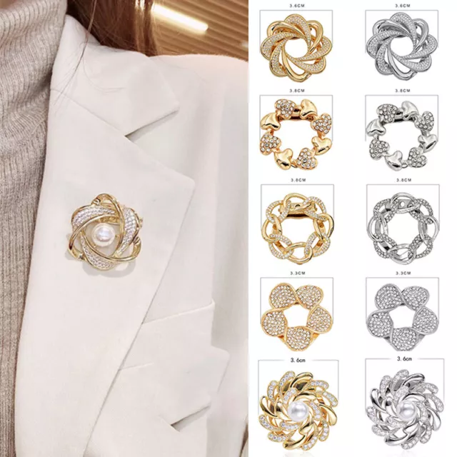 Strass Blume Schal Ring Pins Schal Clip Brosche Schal Schnalle Koreanisches St ☀