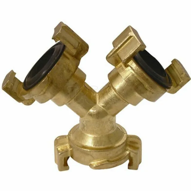 Geka Style Coupling Triple 3/4" Outlet Converter - Brass