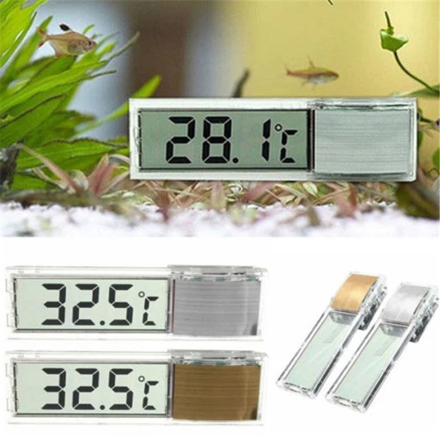 Plástico Acuario Termómetro Temperatura Herramienta 7x2cm Metro LCD Cristal