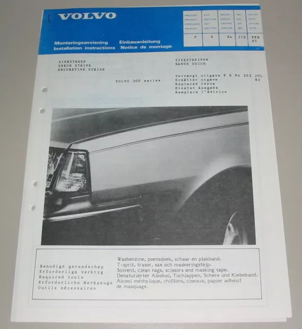 Einbauanleitung Zierstreifen Volvo 340 360 Dekor Stripe Dekorative Bande Decor!