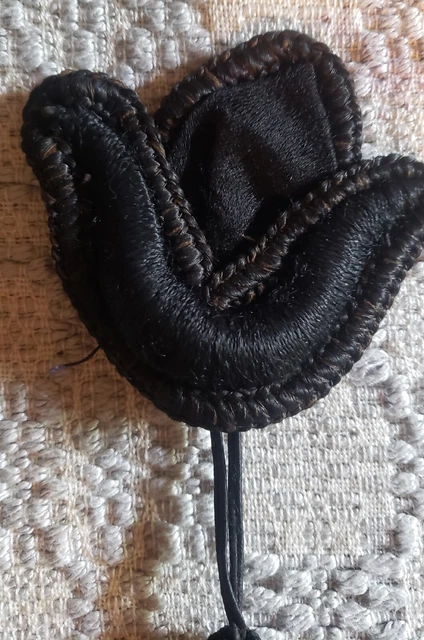 2 Antique Victorian 1800's  Mourning Dress Cloak Appliques Embellishment Black