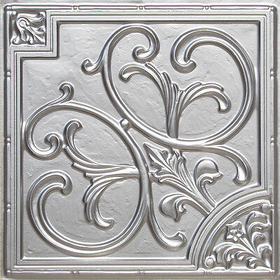 # 204 - Silver 2'x2' PVC Faux Tin Decorative Ceiling Tile Panels Glue Up/Grid