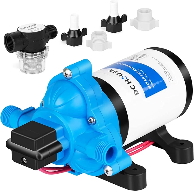 DC HOUSE RV Water Pump 12V Quiet 3.5GPM 45PSI, 12Volt Water Pressure Diaphragm P DC HOUSE RV Water Pump 12V Quiet 3.5GPM 45PSI, 12Volt Water Pressure Diaphragm P