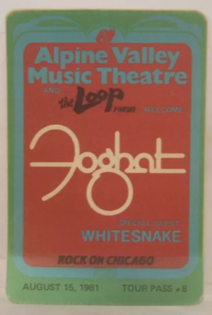 Foghat / Whitesnake - Original Vintage 1981 Cloth Concert Tour Backstage Pass