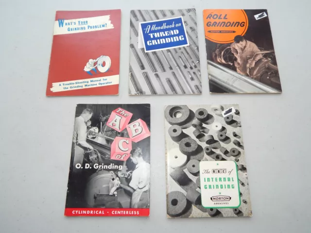 Lot of 5 Vintage Norton Abrasives Guide Instructional Grinding Books READ DESC!