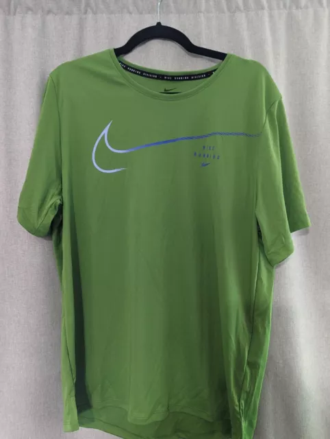Nike Dri-Fit Miler UV Run Division Men's Short Sleeve Tshirt Running Top Large