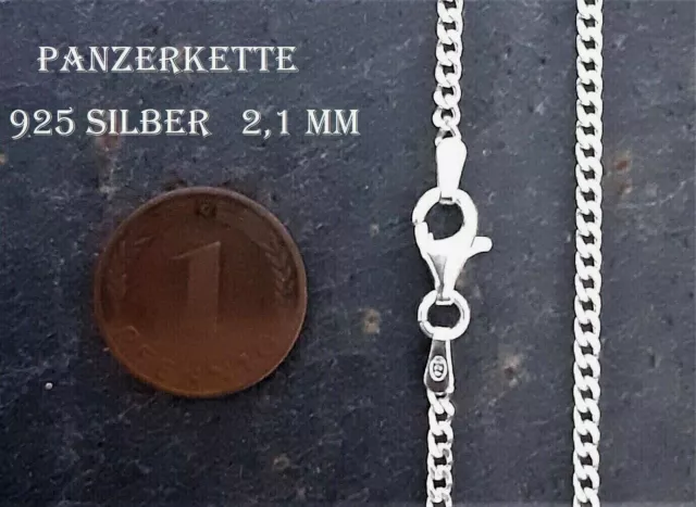 Echte massive 925 Sterling Silber Panzerkette Schlangenkette Kordelkette 2