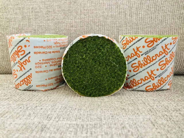 3 hilos de alfombra vintage de gancho Shillcraft 100 % lana virgen color 39 verde