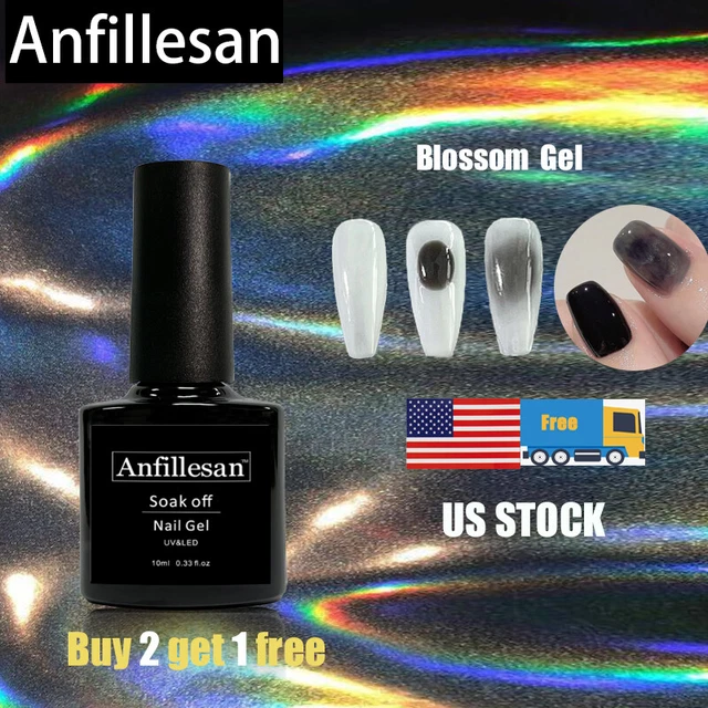 Esmalte de uñas Anfillesan 10 ml gel flor gel remojo UV LED 0,33 oz