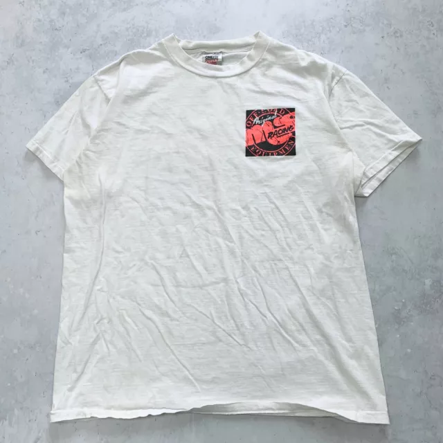 Vintage T Shirt Mens XXL White Single Stitch Graphic Print 90s USA