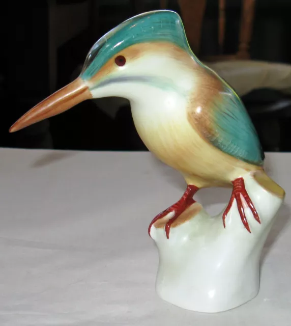 Vintage Aquincum Pottery Kingfisher Bird Figurine Budapest Hungary, Beautiful!