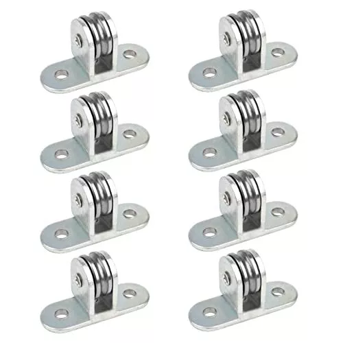 8 Pack Pulley Block Steel Pulley Roller Duplex Bearing Smooth Silent Detachable