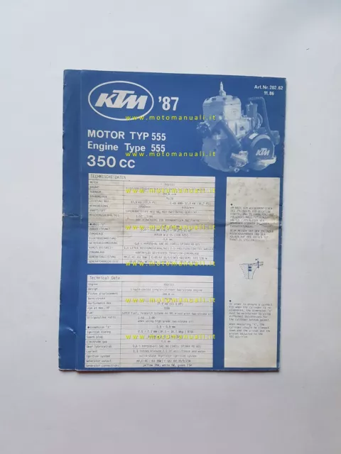 KTM Motore Typ 555 350 1987 catalogo ricambi originale