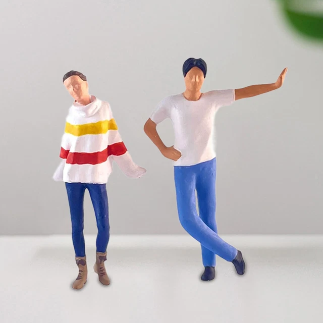 Lot De 2 Figurines Peintes à Main échelle 1:64 - Résine, Pour Diorama Ou Collection
