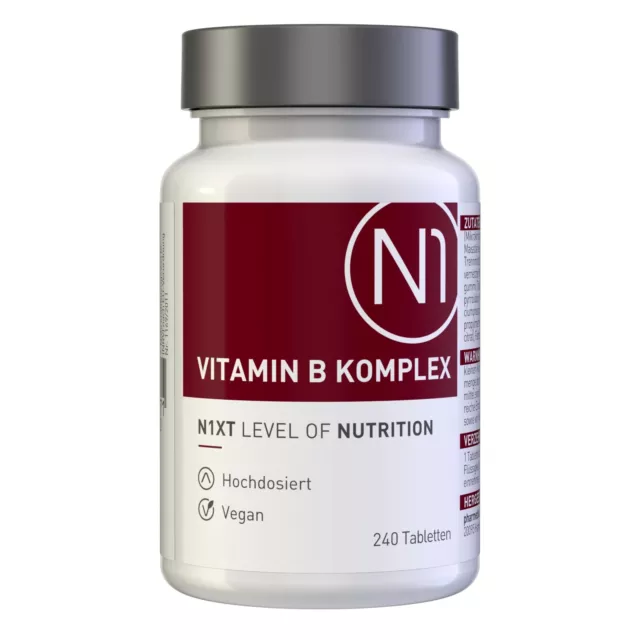 N1 VITAMIN B KOMPLEX - 240 vegane Tabletten nur 1x tgl. - 8 Monats-Vorrat