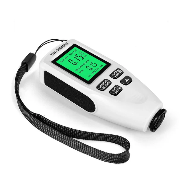 Misuratore Di Spessore Vernice 0-1300μm - Spessimetro Per Auto Con Display LCD, Rileva Automaticamente Ferro/Alluminio, Ricaricabile