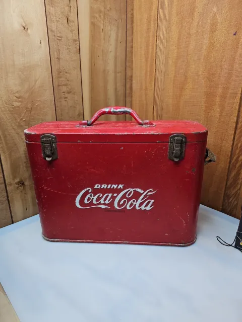 Vintage Coca Cola Airplane PIlot ice chest COOLER Very Rare Coke Antique