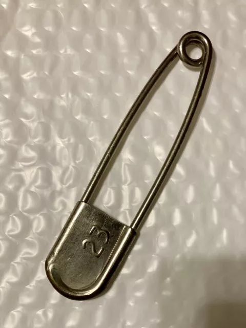 Vintage Risdon Large 5" Safety Pin Key Tag For Horse Blanket Laundry