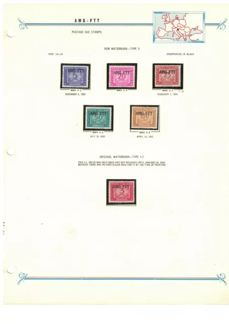 Trieste AMG-FTT 1952-54 Postage Dues MNH on Bush Album Page