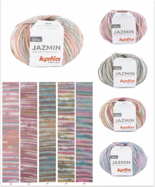 150g Katia Jazmin Farbeverlaufsgarn Wolle zum Stricken Häkeln GP 66,33€/1kg