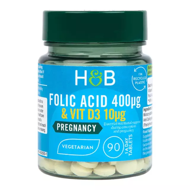 Holland & Barrett Acide Folique & Vitamine D3 90 Comprimés