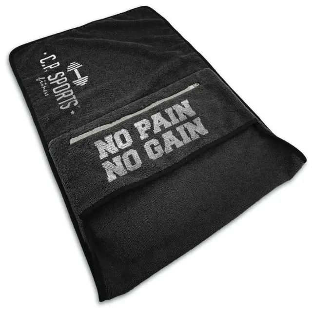 C.P. Sports Towel - Fitness Handtuch mit Tasche, dunkelgrau