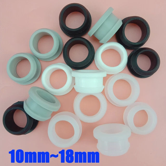 Rubber Wire Coil 10~18mm Inverted Buckle Through Hole Seal Black/Clear/Grey/Whit