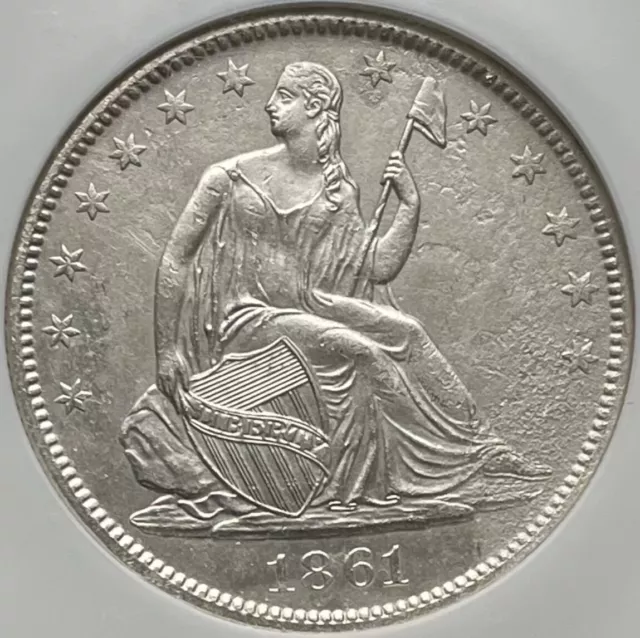 1861-O Seated Liberty Half Dollar CONFEDERATE CSA W-13 SS Republic (C) UNC