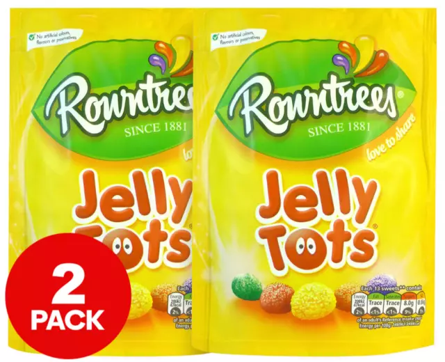 2x Rowntrees Jelly Tots 150g Sweets Confectionery Candy Lollies Pantry Snack NEW 2