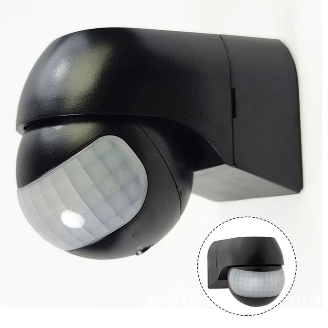 Rilevatore di movimento montaggio a parete 110-220 V 12 m 5 A 80x68x56 mm LED nero infrarossi
