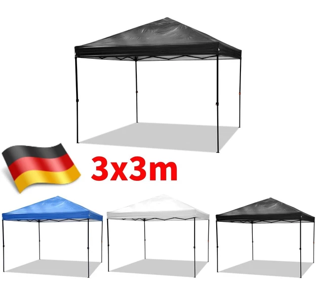 3x3m PopUp Pavillon Faltbar Wasserdicht Partyzelt Gartenzelt Pavillion UV-Schutz