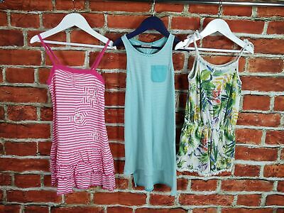 Girls Bundle Age 5-6 Years Dress Playsuit Summer Sun Strap Stripe Tropical 116Cm