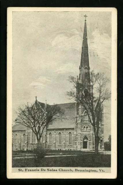 Vermont VT postcard Bennington, St. Francis De Sales Church Vintage