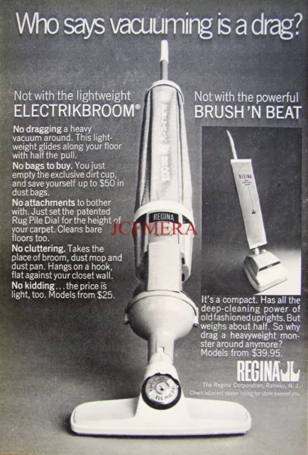 RegIna 'ELECTRIKBROOM' Vacuum Cleaner 1967 Advert Print #2 - Small Ad to Frame