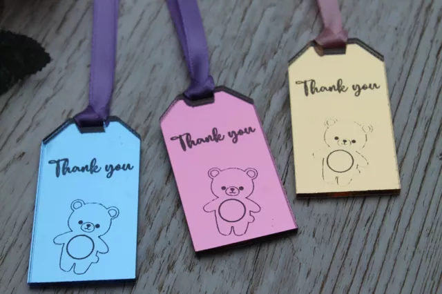 Personalised Luxury Custom Gift Tags with Teddy bear Acrylic Gift Tags, Father