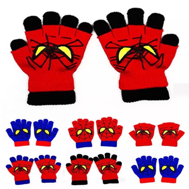 Kids Boys Girls Winter Gloves Spiderman Hand Warmer Comfort Thermal Mittens