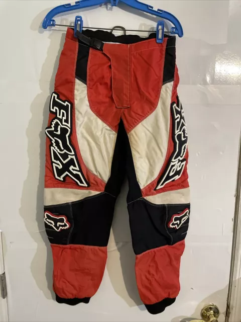 Fox Racing 180 Pants 12-14/28 Youth Motocross Dirt Bike ATV Red Black White