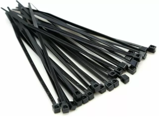 Cable Ties Zip Ties Nylon UV Stabilised 100/200/500/1000x Bulk Black Cable Tie